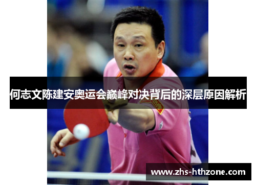 何志文陈建安奥运会巅峰对决背后的深层原因解析